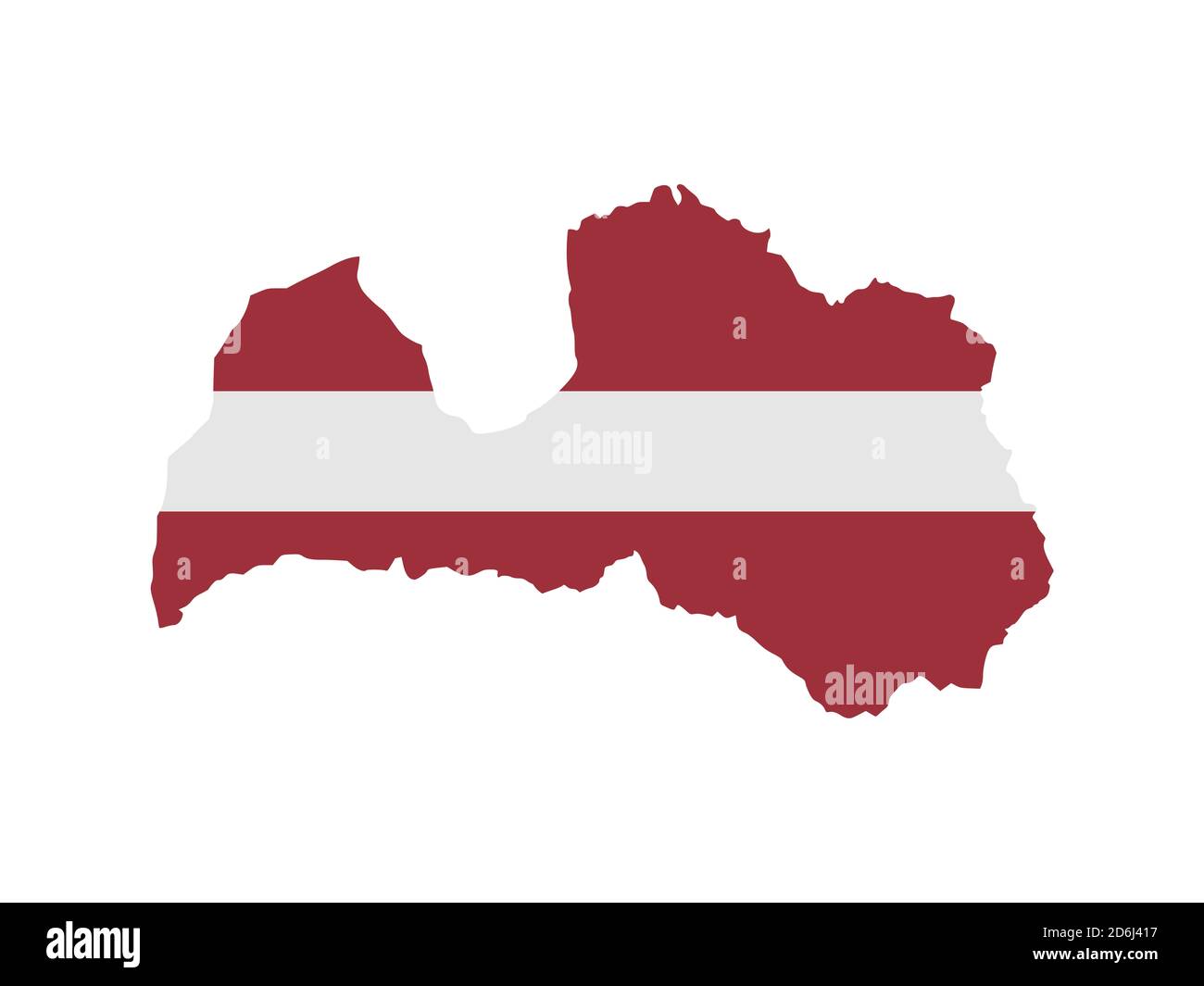 Flag in form form of the geographical country, Latvia, Northern Europe Stock Photo