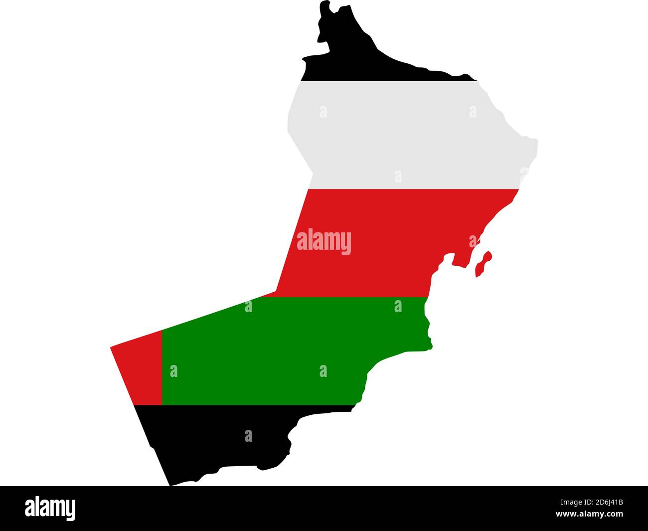 Flag in form form of the geographical country, Oman, Western Asia, Asia ...