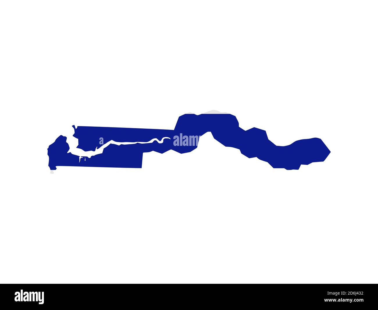 Flag in form form of the geographical country, Gambia, Sub-Saharan ...