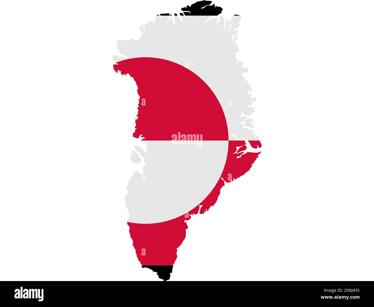 Flag in form form of the geographical country, Greenland, Northern ...
