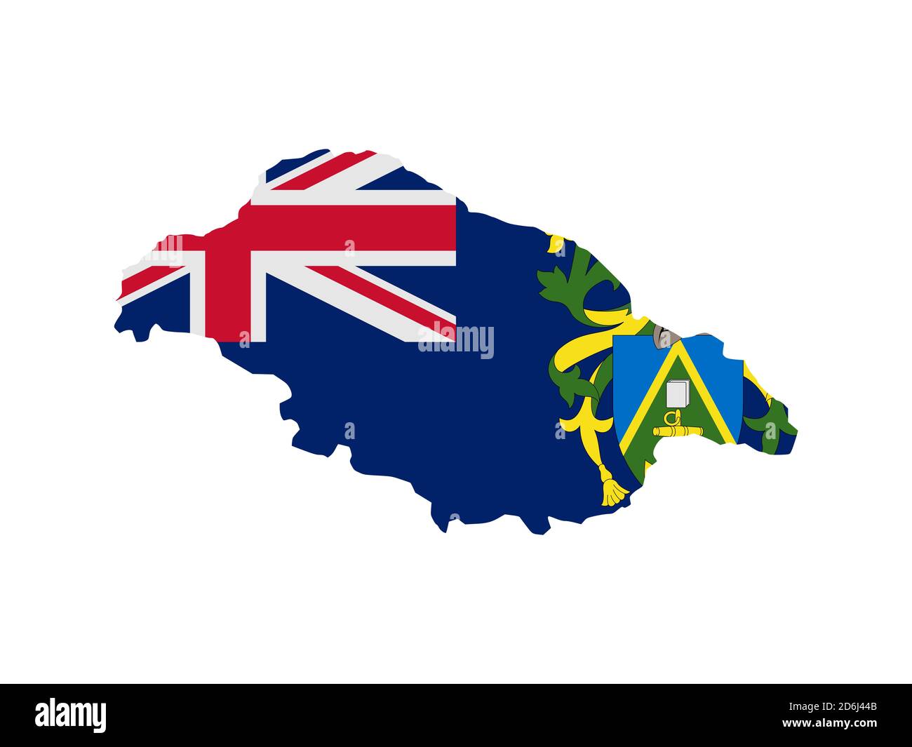 Flag in form form of the geographical country, Pitcairn, Polynesia ...