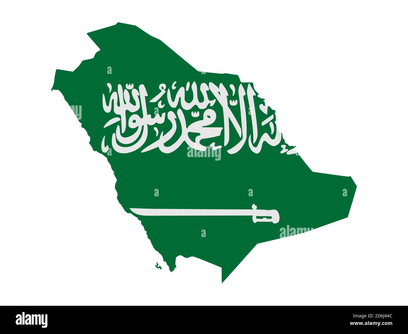 Flag in form form of the geographical country, Saudi Arabia, Western Asia, Asia Stock Photo