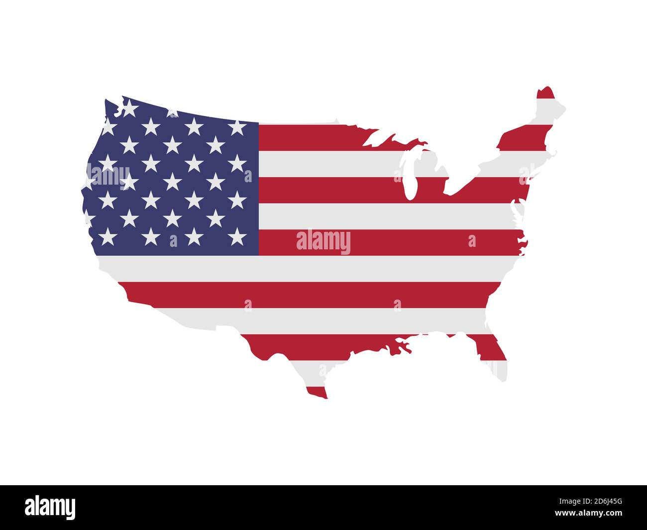 Flag in form form of the geographical country, United States of America, Northern America, Americas Stock Photo