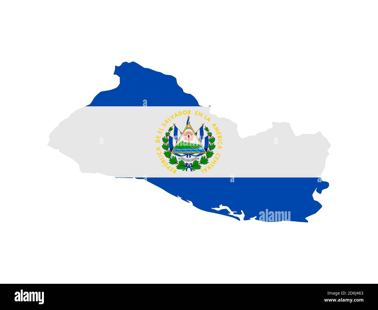 Flag in form form of the geographical country, El Salvador, Latin America and the Caribbean, Central America, Americas Stock Photo