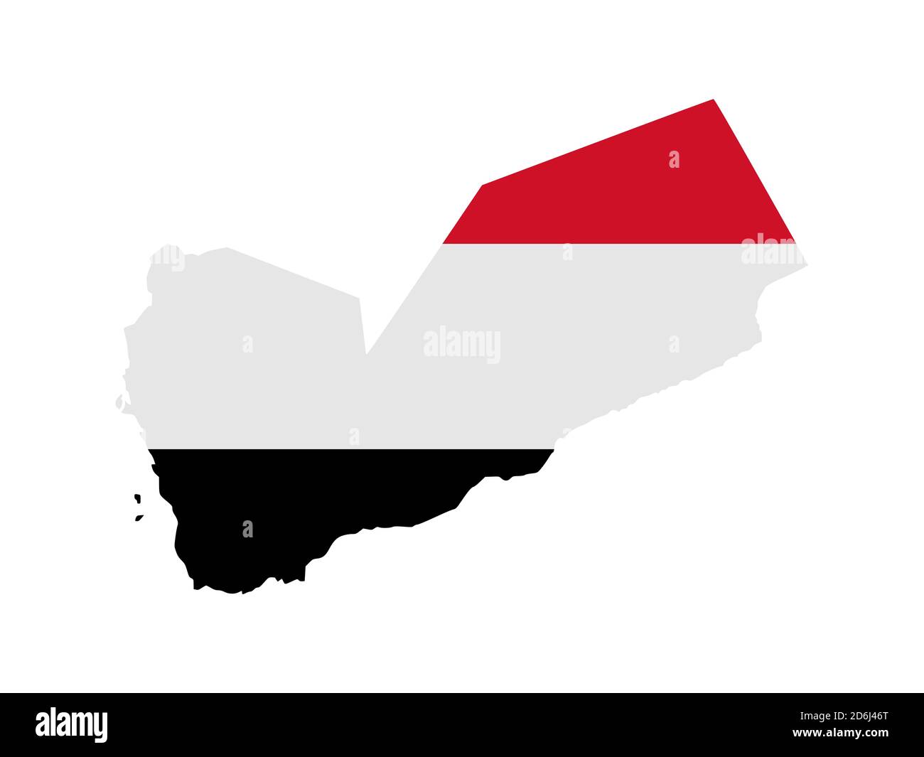 Flag in form form of the geographical country, Yemen, Western Asia ...