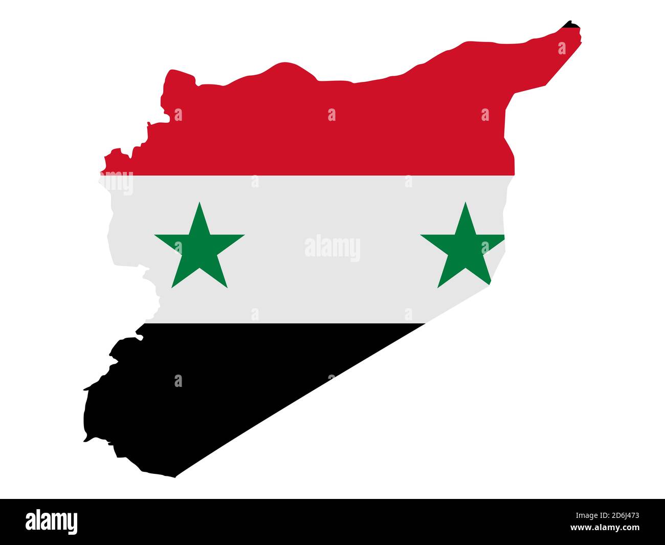 Flag in form form of the geographical country, Syrian Arab Republic, Western Asia, Asia Stock Photo