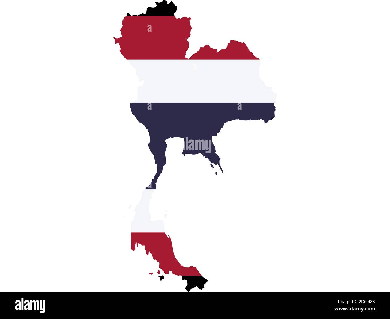 Flag in form form of the geographical country, Thailand, South-eastern ...