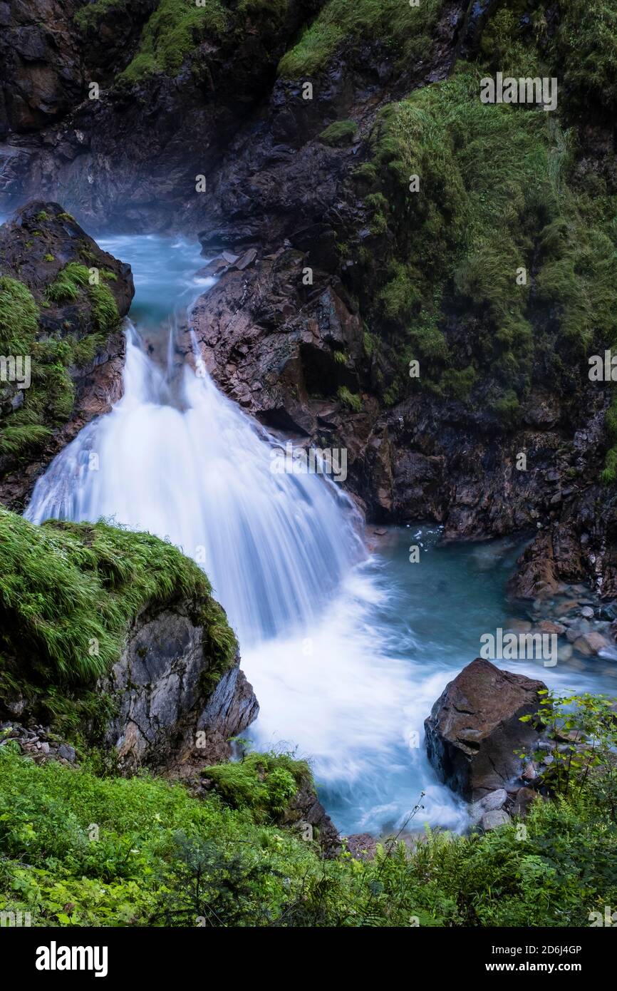 Waterfall in the Groppenstein Gorge, Obervellach, Drau Valley, Carinthia, Austria Stock Photo