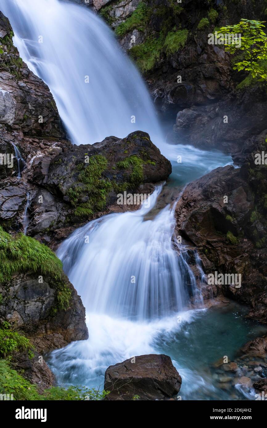 Waterfall and cascades in the Groppenstein Gorge, Obervellach, Drautal, Carinthia, Austria Stock Photo