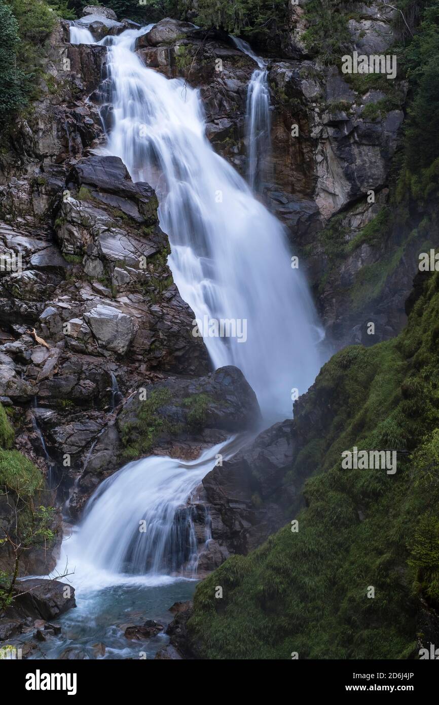 Waterfall and cascades in the Groppenstein Gorge, Obervellach, Drautal, Carinthia, Austria Stock Photo