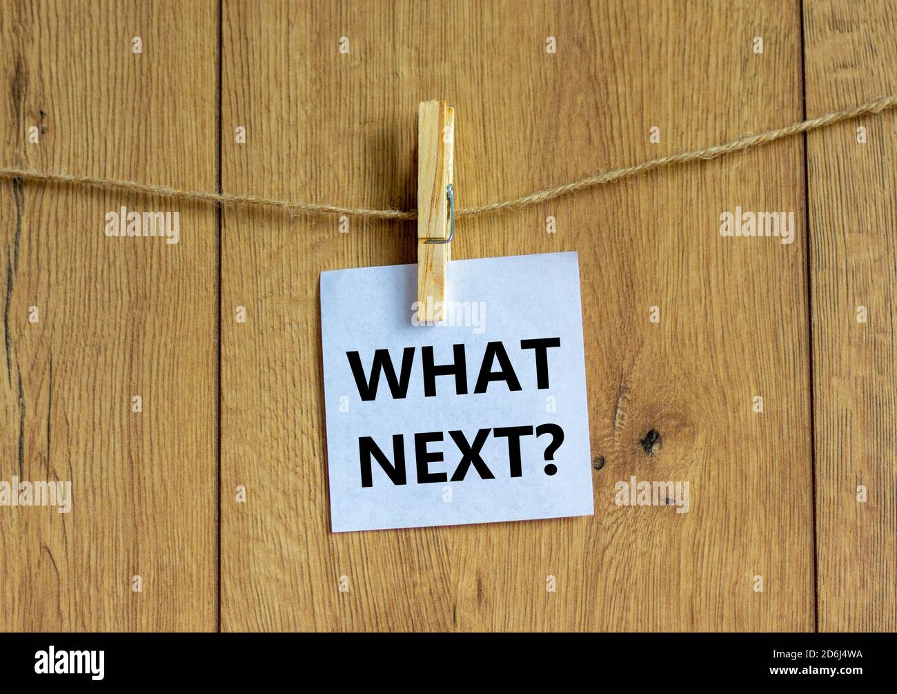 White paper with text 'Whats next', clip on wood clothespin. Beautiful ...