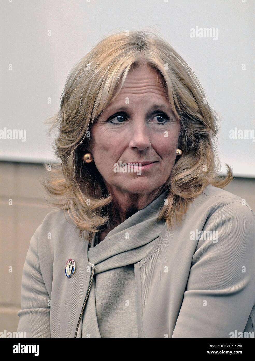 Fort Riley, Kansas, USA, April, 6th 2016 Dr. Jill Biden wife of Vice President Joe Biden visits The Fort Riley Middle School Credit: Mark Reinstein/MediaPunch Stock Photo