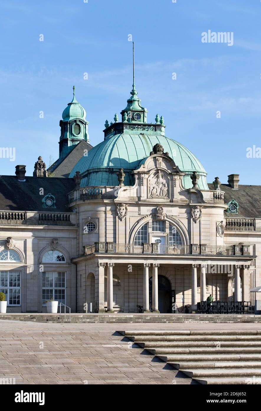 Kaiserpalais, built in 1908 as New spa hotel with reading room, lounges, restaurant, billiard room, concert hall, spa gardens, Bad Oeynhausen, East Stock Photo