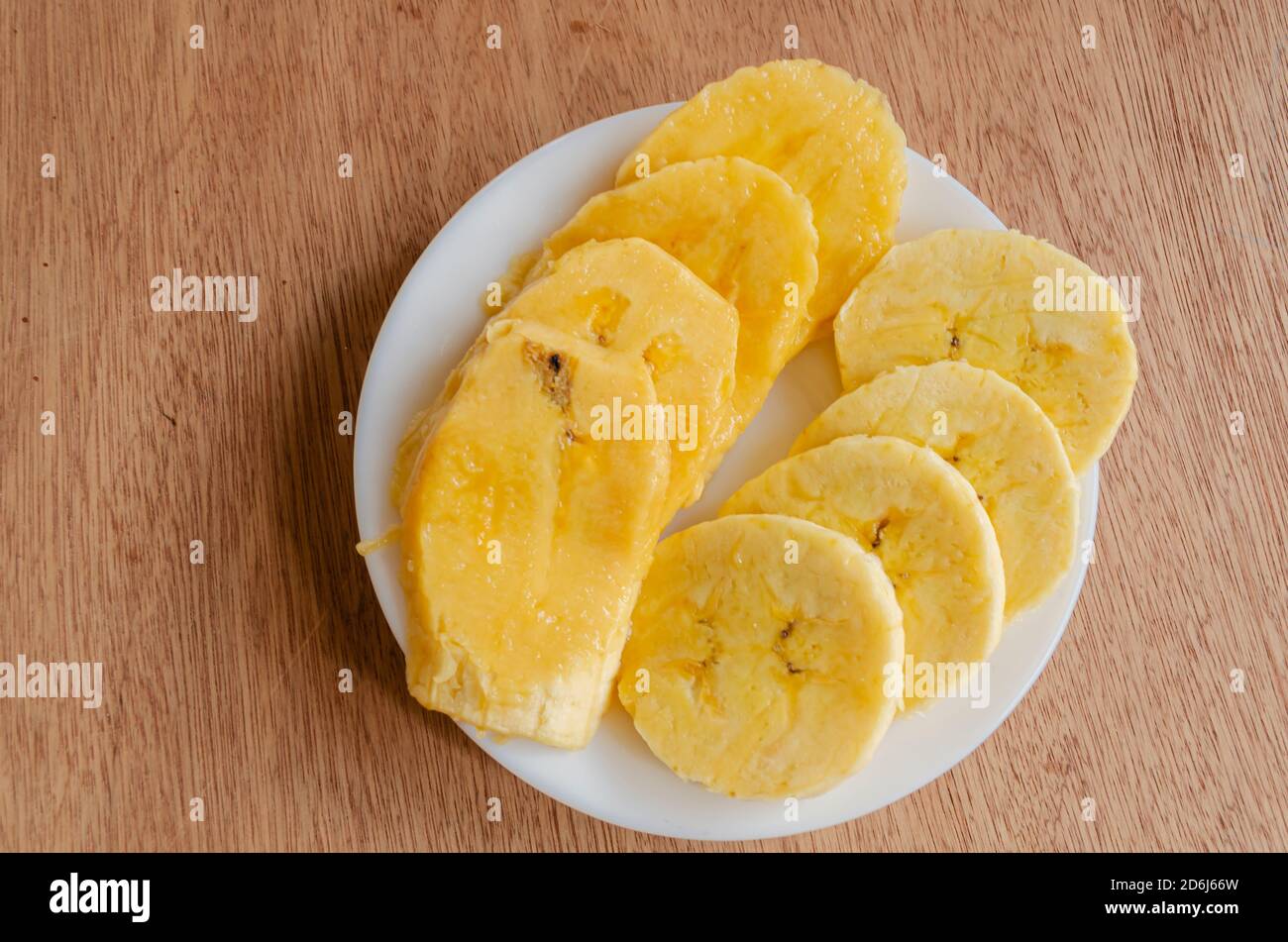 Uncooked Plantain Slices Stock Photo