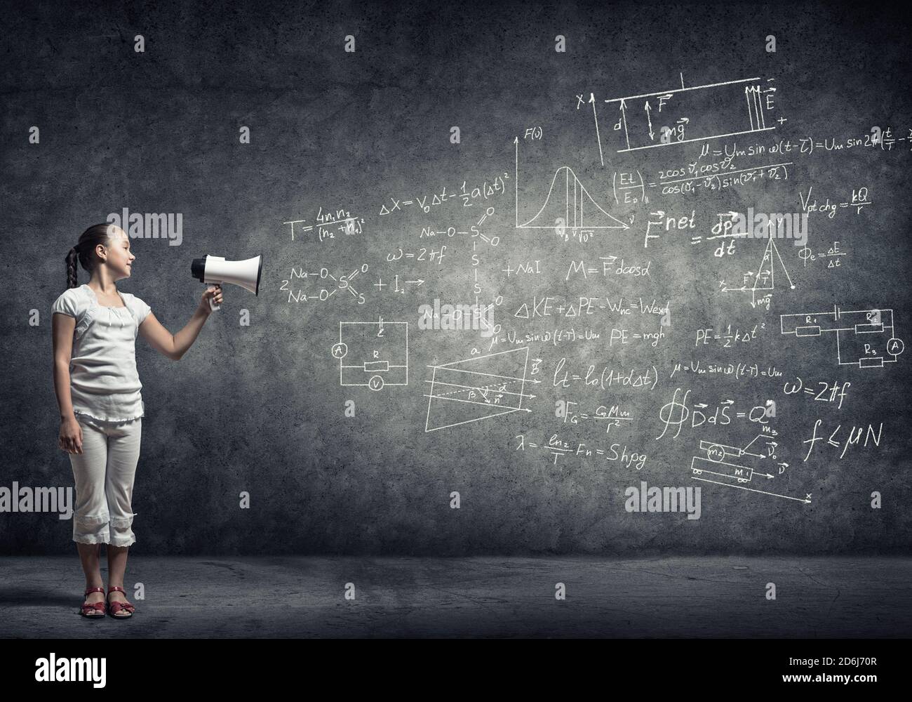 Kid with megaphone Stock Photo - Alamy