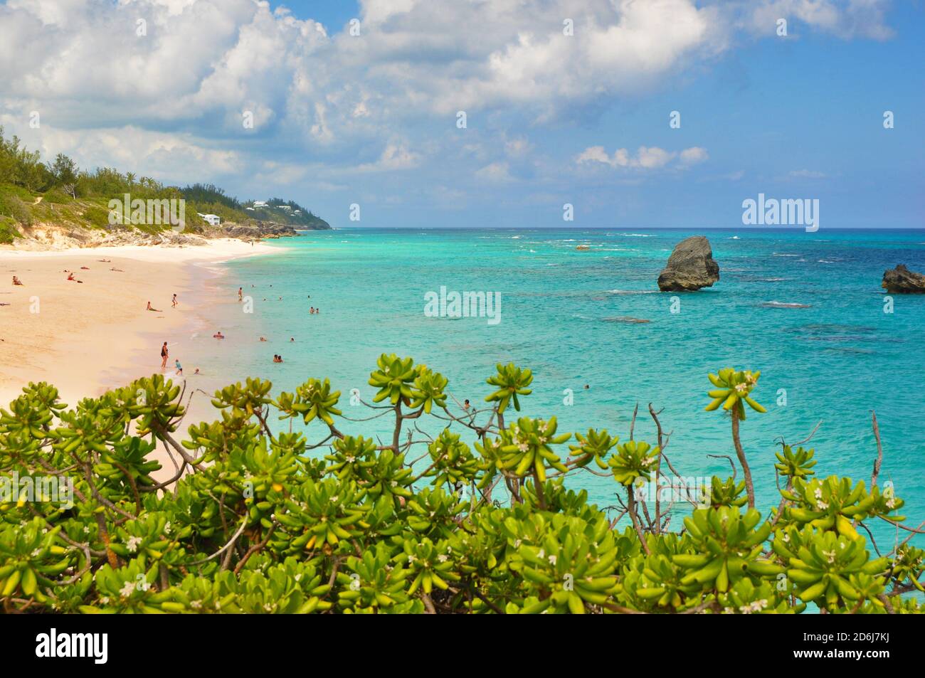 Horseshoe beach, one of the most famous beaches on Bermuda Island Stock Photo