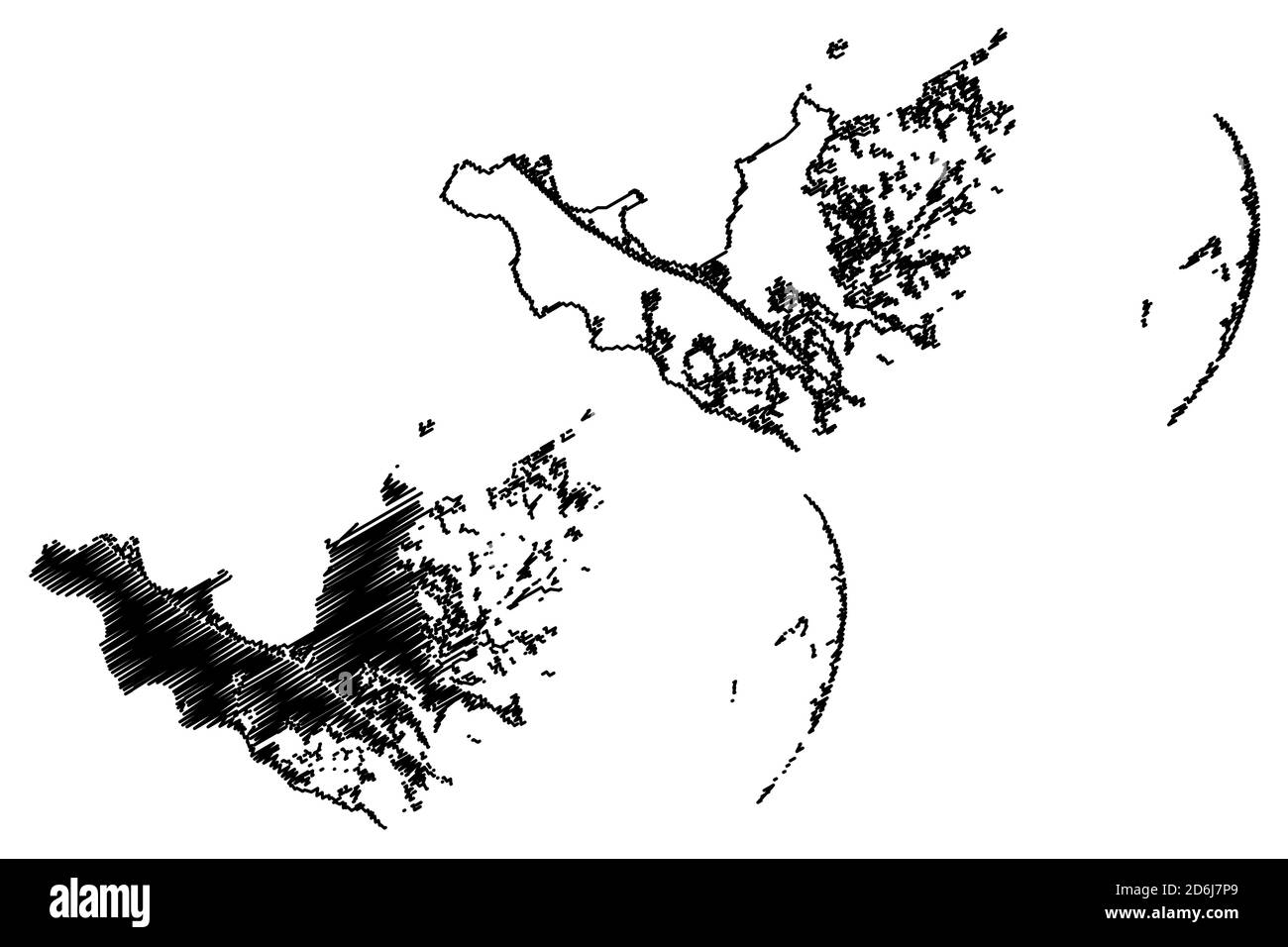 St. Bernard County, Louisiana (U.S. county, United States of America, USA, U.S., US) map vector illustration, scribble sketch Saint Bernard Parish map Stock Vector