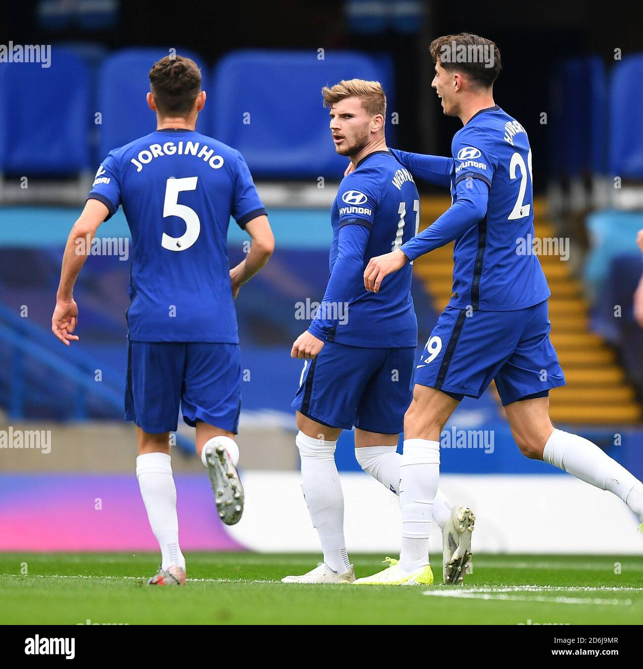 London, England, 17th Oct 2020  Timo Werner celebrates his first goal during the Premier League match at Stamford Bridge, London.  Chelsea v Southampton.  Premier League. Credit : Mark Pain / Alamy Live News Stock Photo