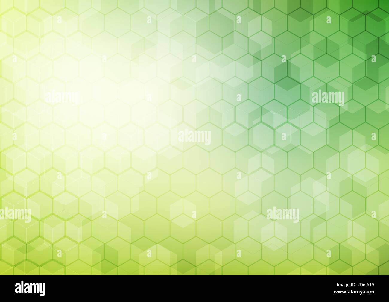 Abstract geometric hexagon pattern on green background with lighting. Vector illustration Stock Vector