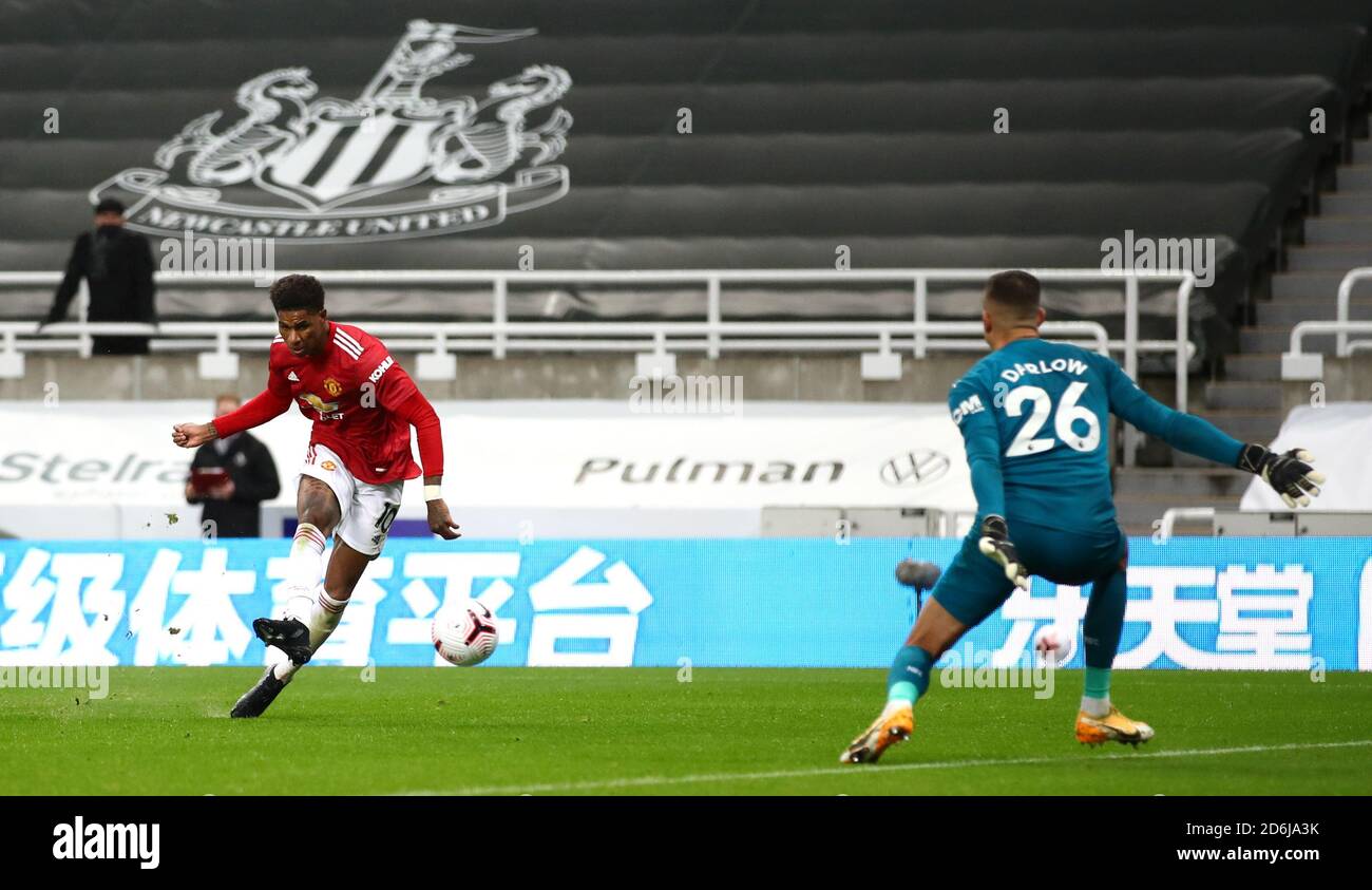Marcus Rashford Side Manchester United's Marcus Rashford scores his side's fourth goal of ...