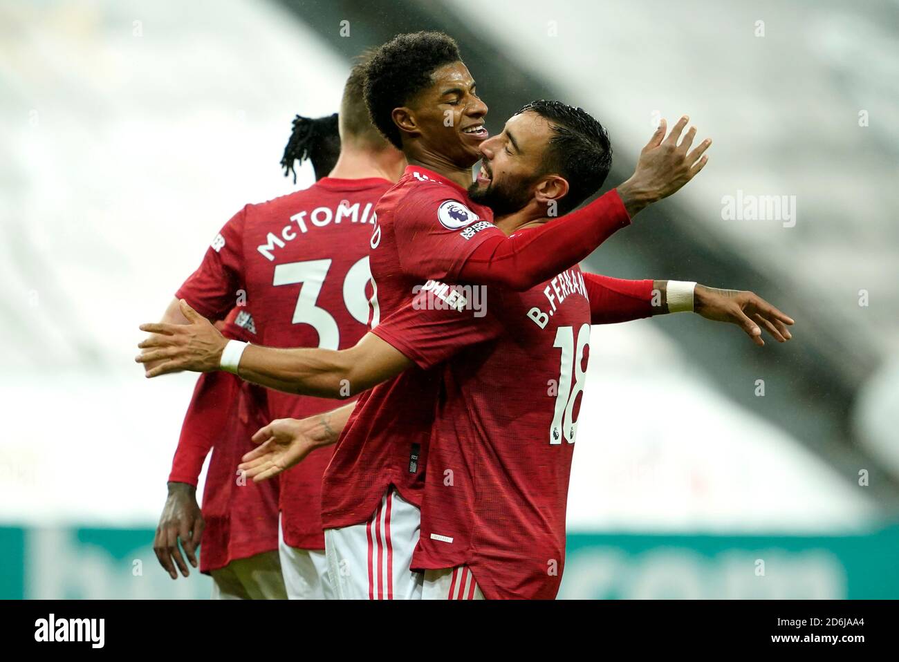 Marcus Rashford Side Manchester United's Marcus Rashford (left) celebrates scoring his side ...