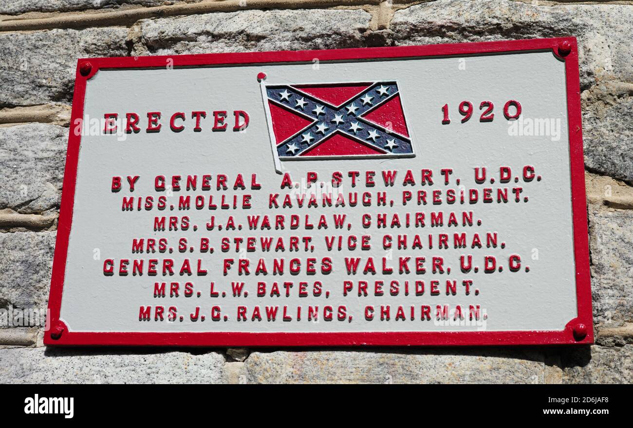 General A.P. Stewart dedication marker at the Chattanooga Confederate Cemetery in Chattanooga, TN. Stock Photo