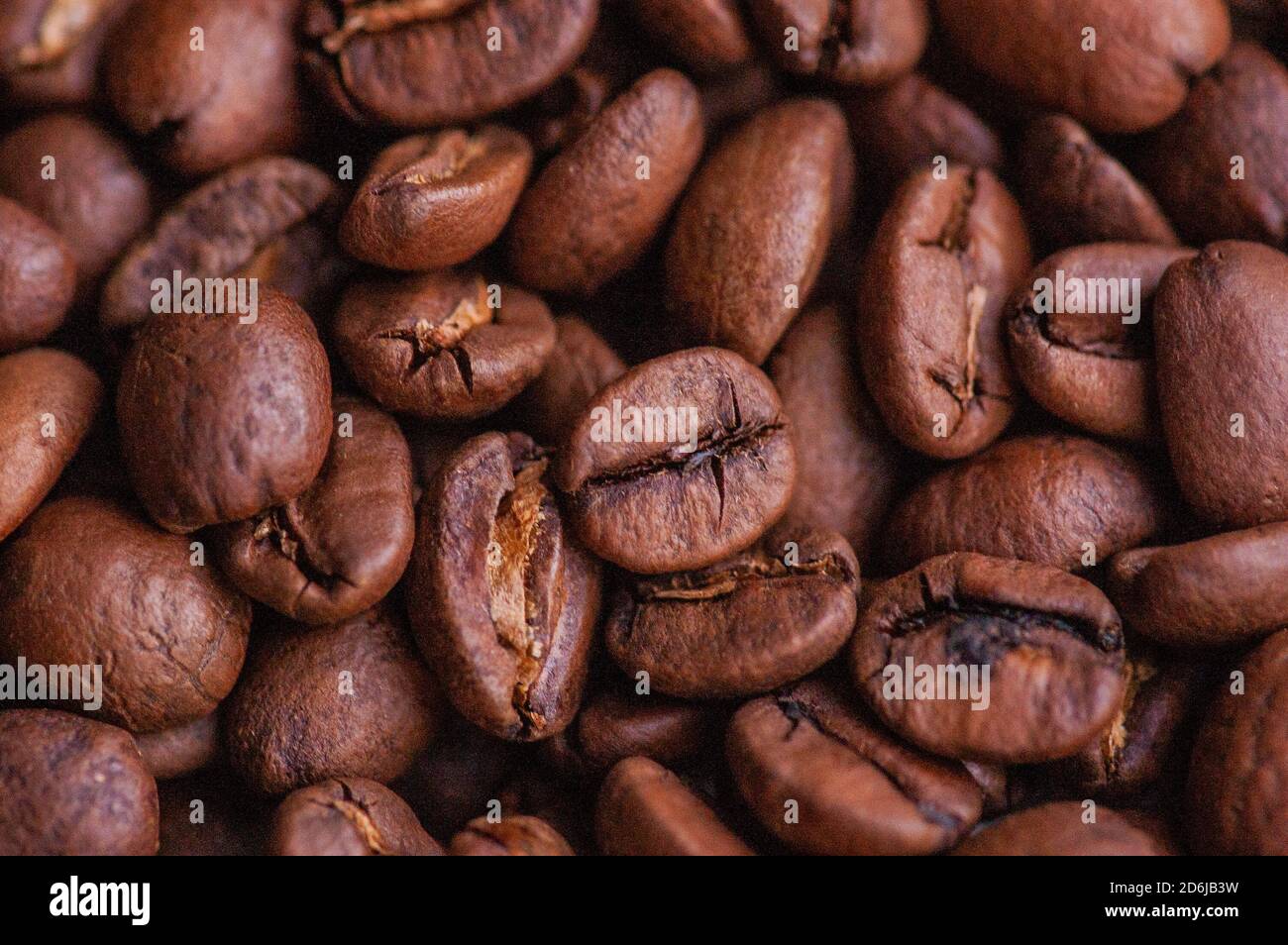 Coffee beans background. Light roasted natural coffee beans. Morning ...