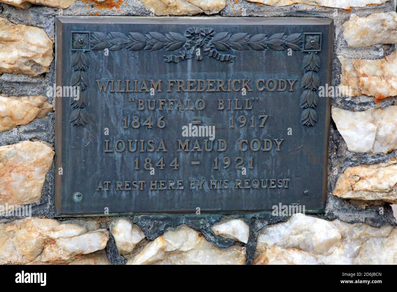 Marker at the grave site of William F. 'Buffalo Bill' Cody. Stock Photo