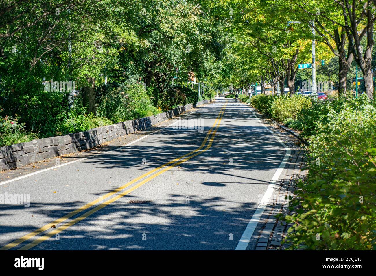 Bike and Jogging Path along West Side Highway, New York City, New York, USA Stock Photo