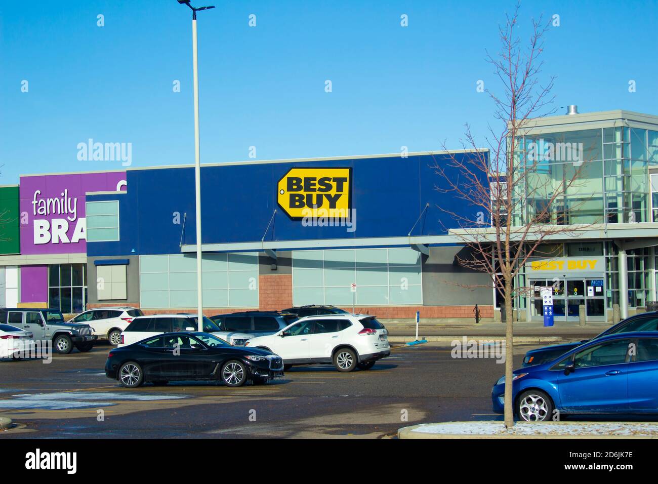 Calgary Alberta, Canada. Oct 17, 2020. Best Buy is an American multinational consumer electronics retailer headquartered in Richfield, Minnesota. Stock Photo