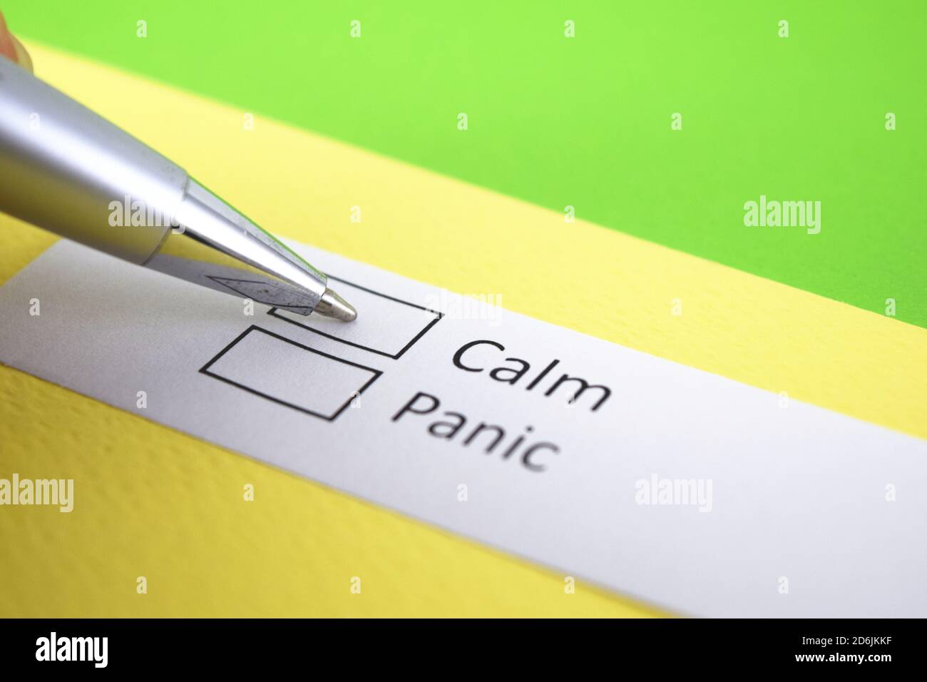 Calm or Panic? Calm Stock Photo - Alamy