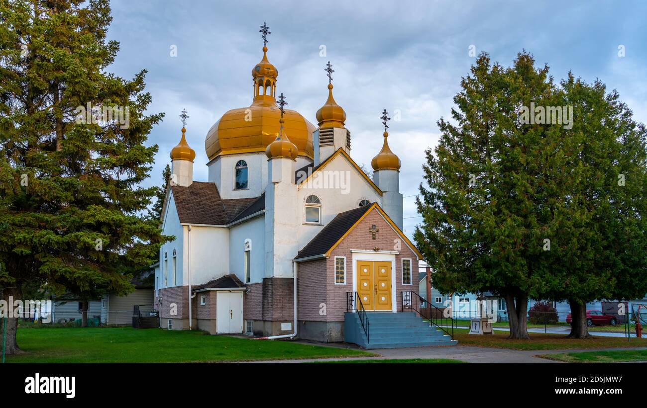 The Ukrainian Orthodox Church Manxe in Fort Frances, Ontario, Canada. Stock Photo