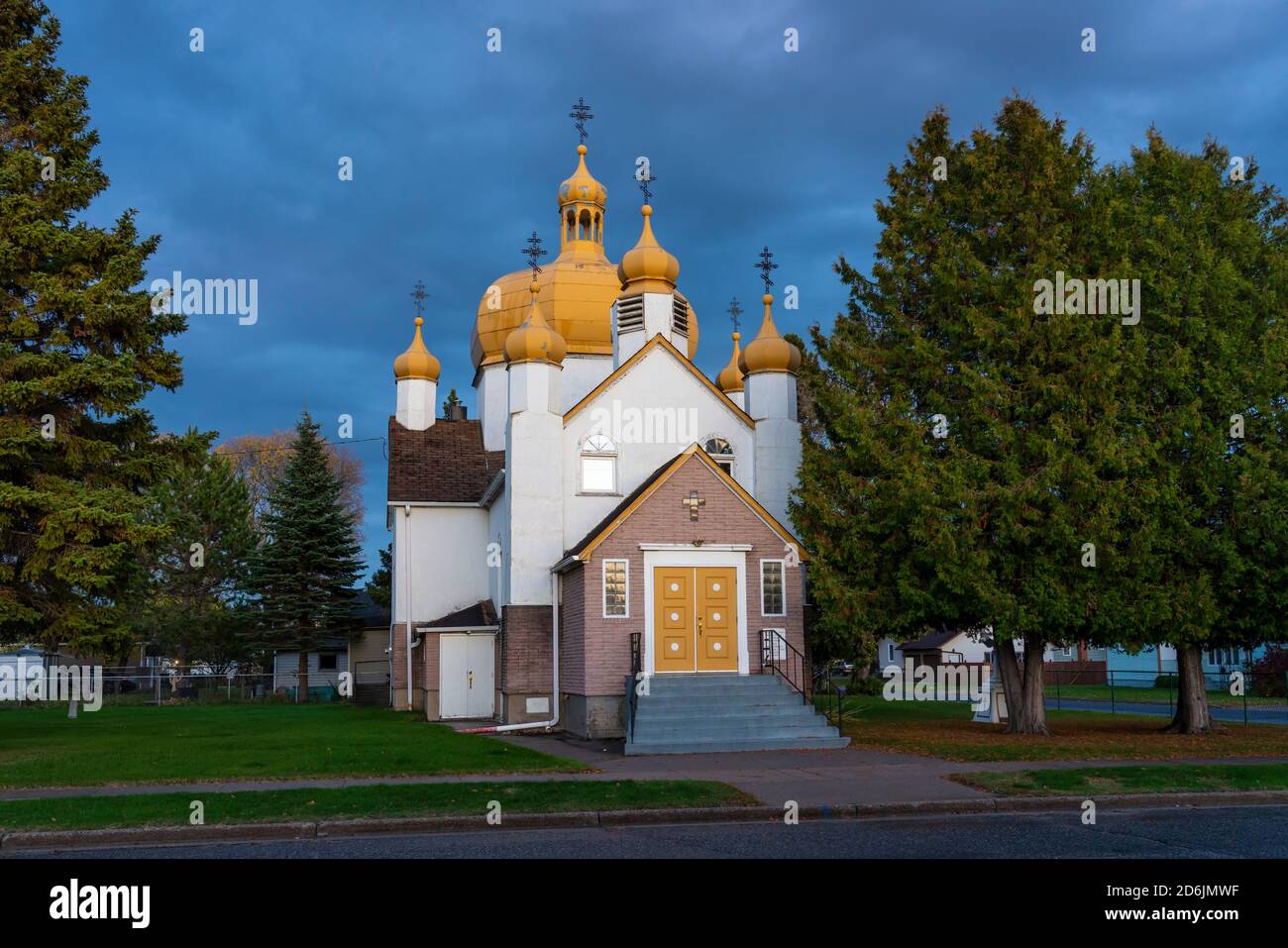 The Ukrainian Orthodox Church Manxe in Fort Frances, Ontario, Canada. Stock Photo
