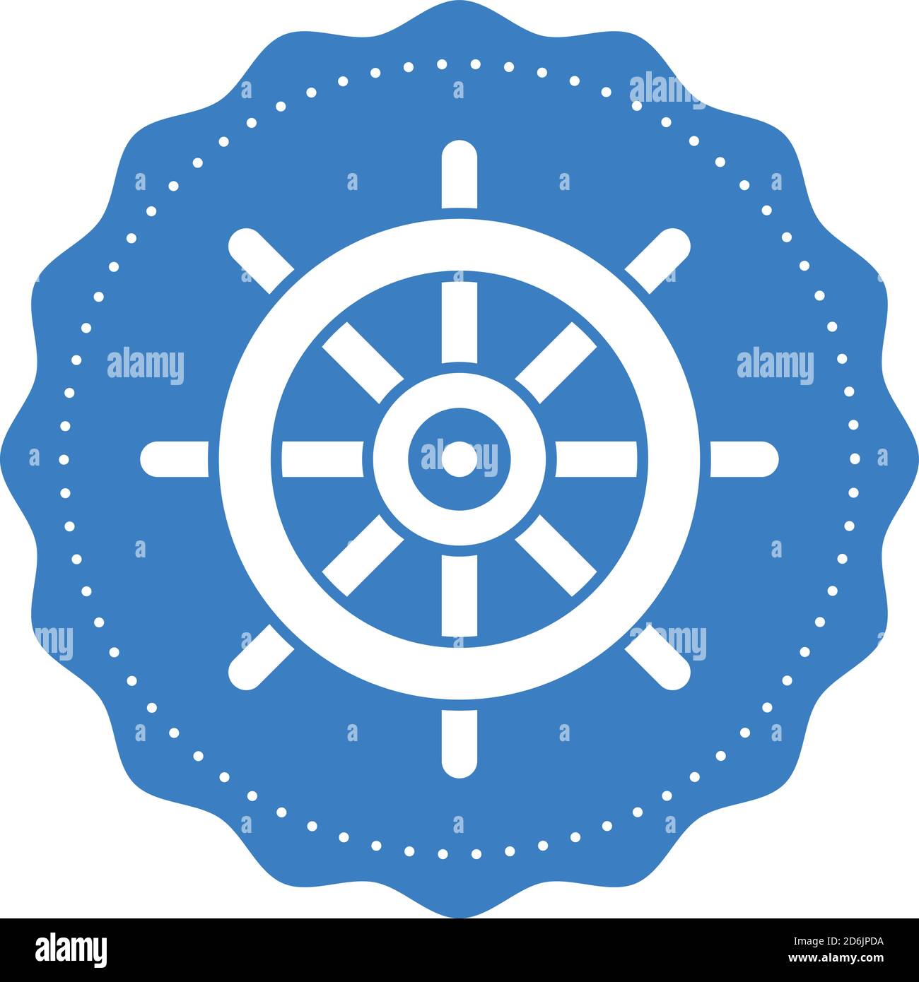 Ship steering wheel icon. Rudder vector symbol, modern minimal flat design style. Nautical logo