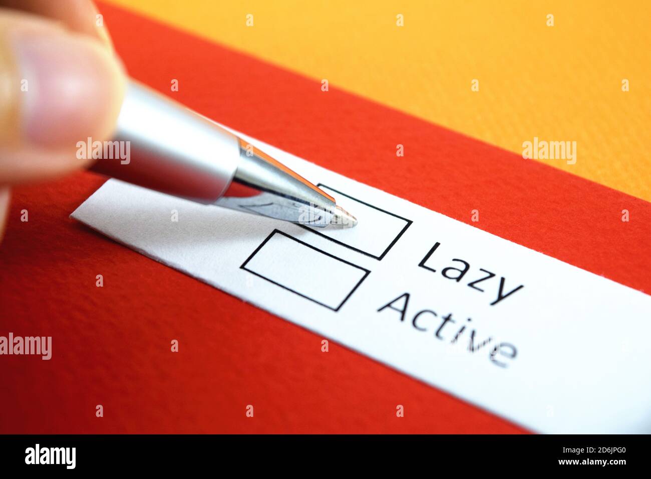 Lazy or Active? Lazy Stock Photo - Alamy