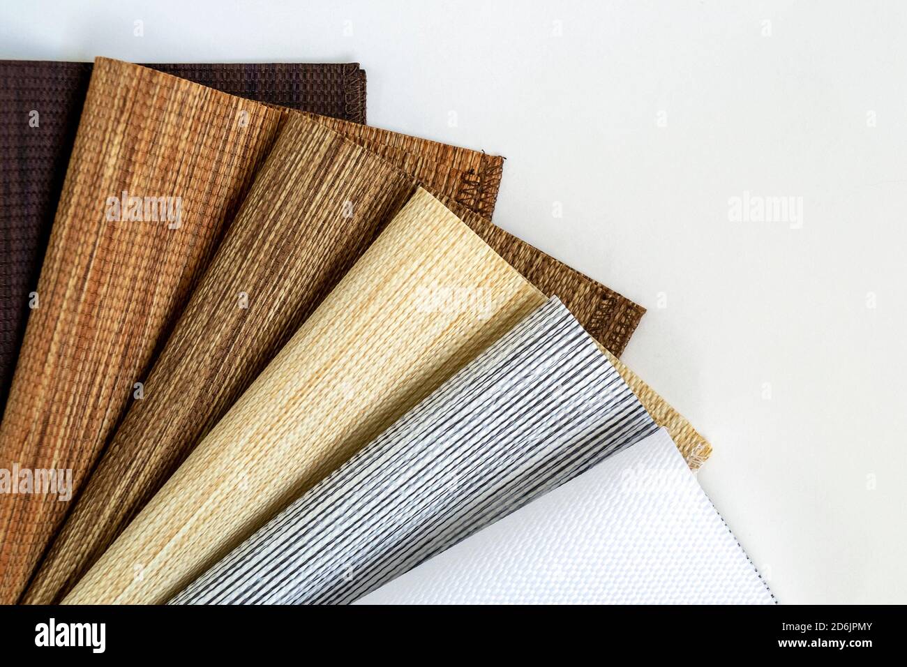 Various natural fabric samples background - selective focus Stock Photo