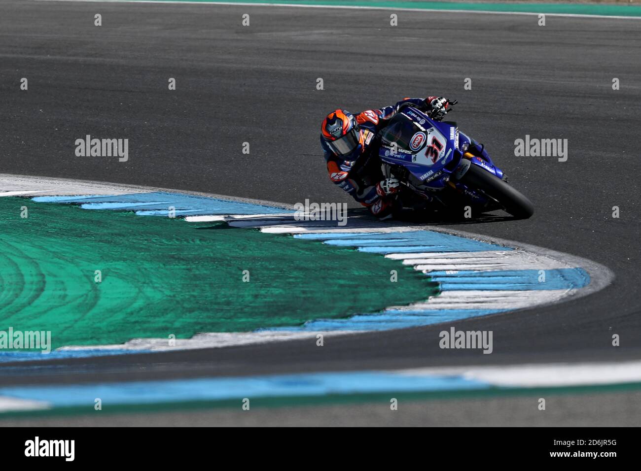 Cascais. 17th Oct, 2020. The United States' Garrett Gerloff of Grt Yamaha Worldsbk Junior Team rides during the FIM Superbike World Championship Estoril Round Race 1 at the Circuito Estoril in Cascais, Portugal on October 17, 2020. Credit: Pedro Fiuza/Xinhua/Alamy Live News Stock Photo