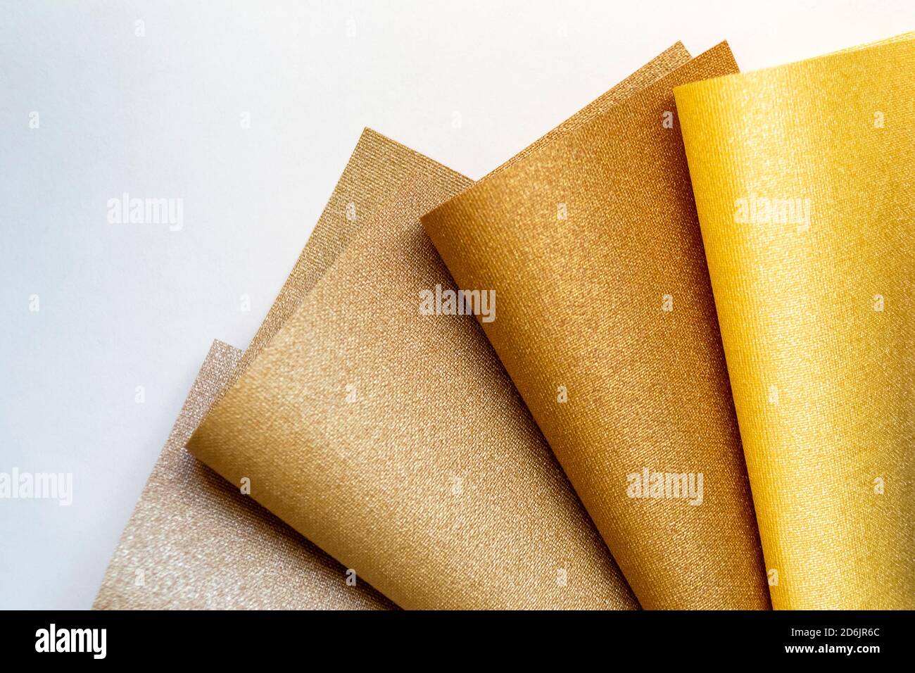 Various fabric samples background - selective focus Stock Photo