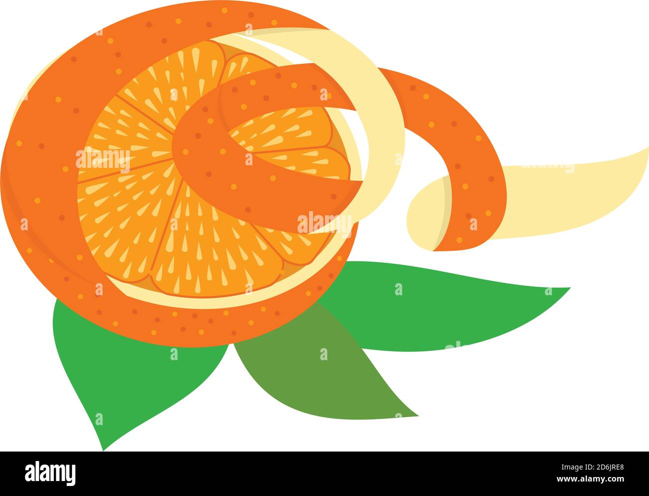 Orange Halves Peel illustration Design Template Stock Vector