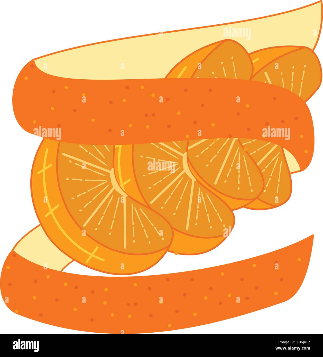 Orange With Peel illustration Design Template Stock Vector