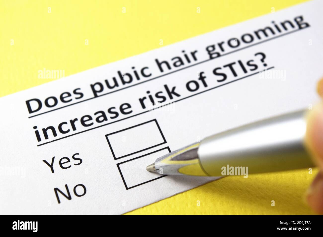 Does pubic hair grooming increase risk of STIs? Yes or no Stock Photo Alamy