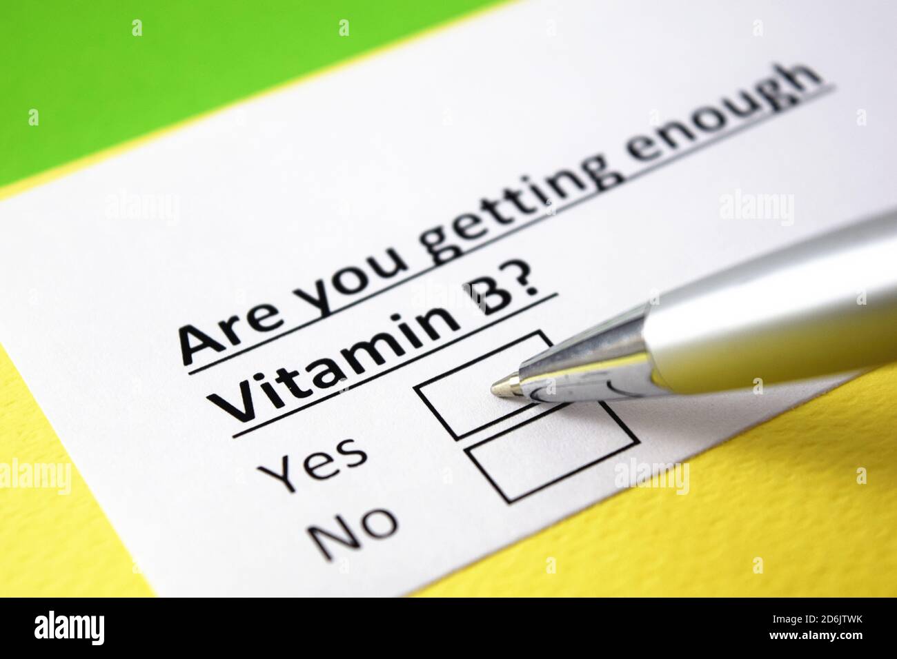 Are you getting enough Vitamin B? Yes or no Stock Photo Alamy