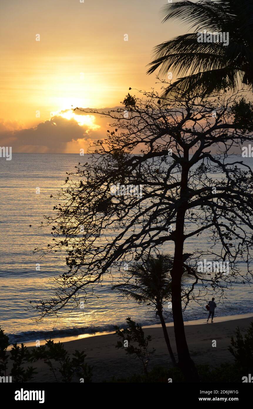 sunrise over the ocean at Trinity Beach tropical Queensland Australia Stock Photo