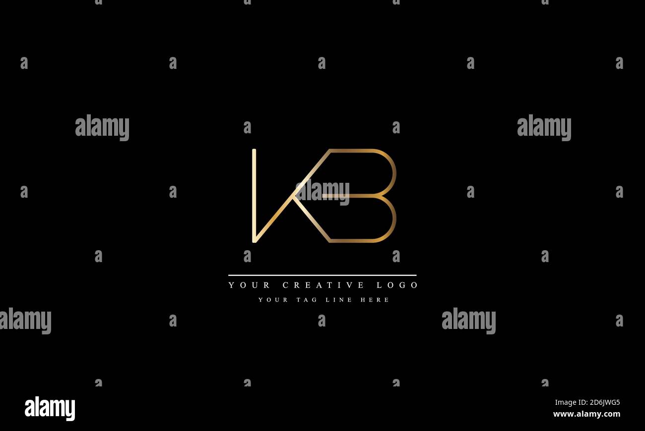 KB BK abstract vector logo monogram template Stock Photo