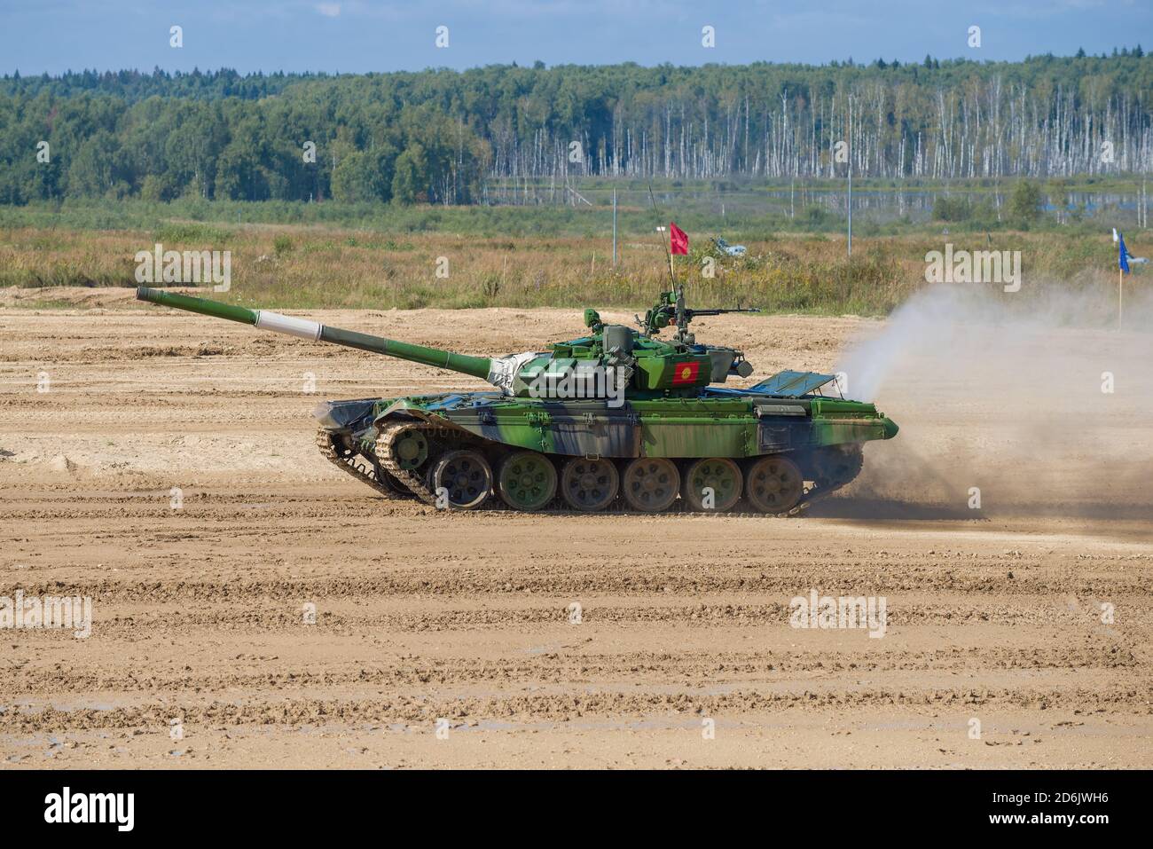 Alabino Russia August 25 Tank T 72b3 Of The Team Of Kyrgyzstan On The Track Fragment Of Tank Biathlon On The International Army Games Stock Photo Alamy