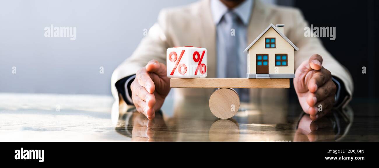 Housing Interest Rate And Percentage Balance Concept Stock Photo Alamy