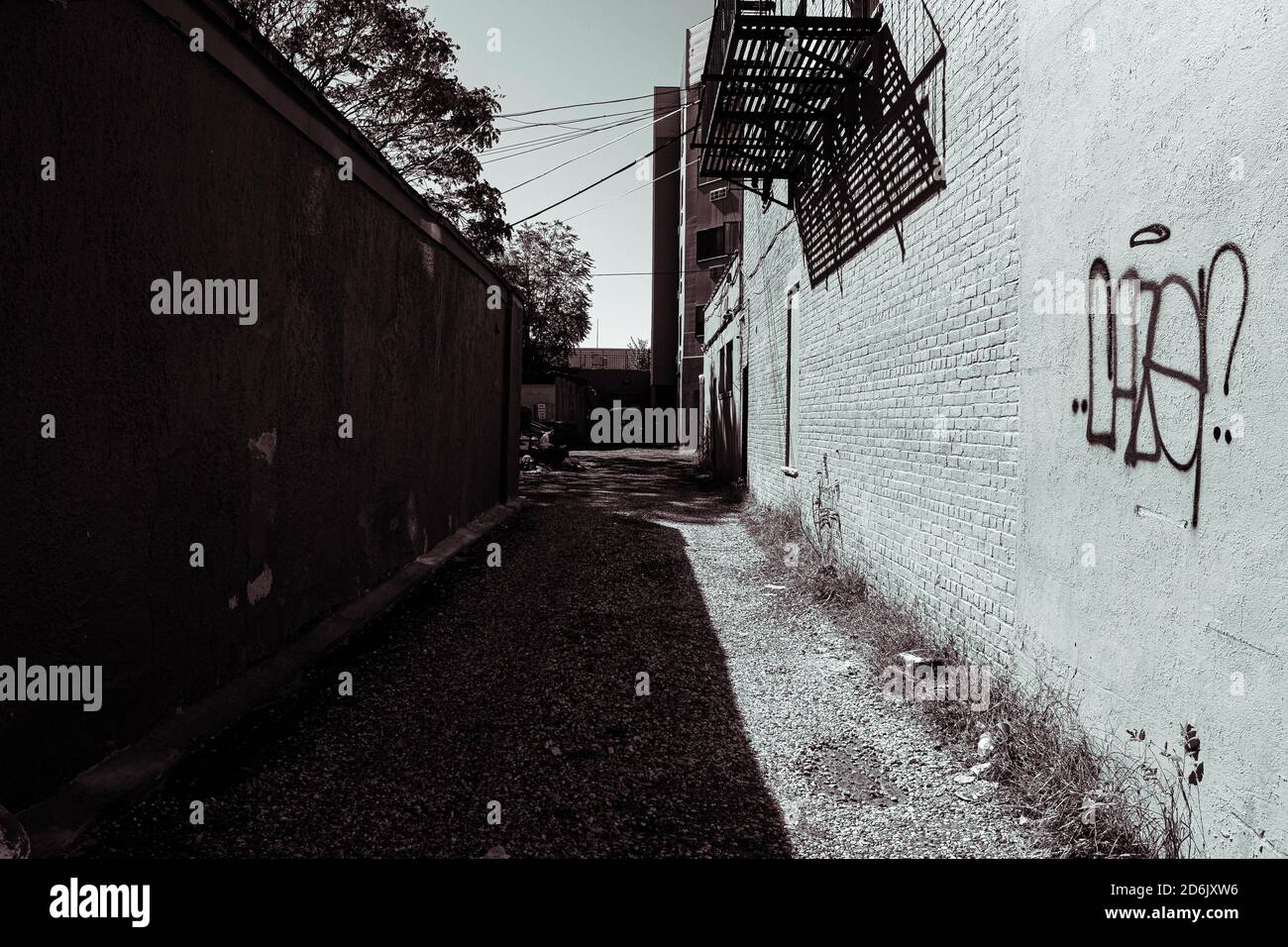 A Quiet Alleyway in Plainfield NJ Stock Photo