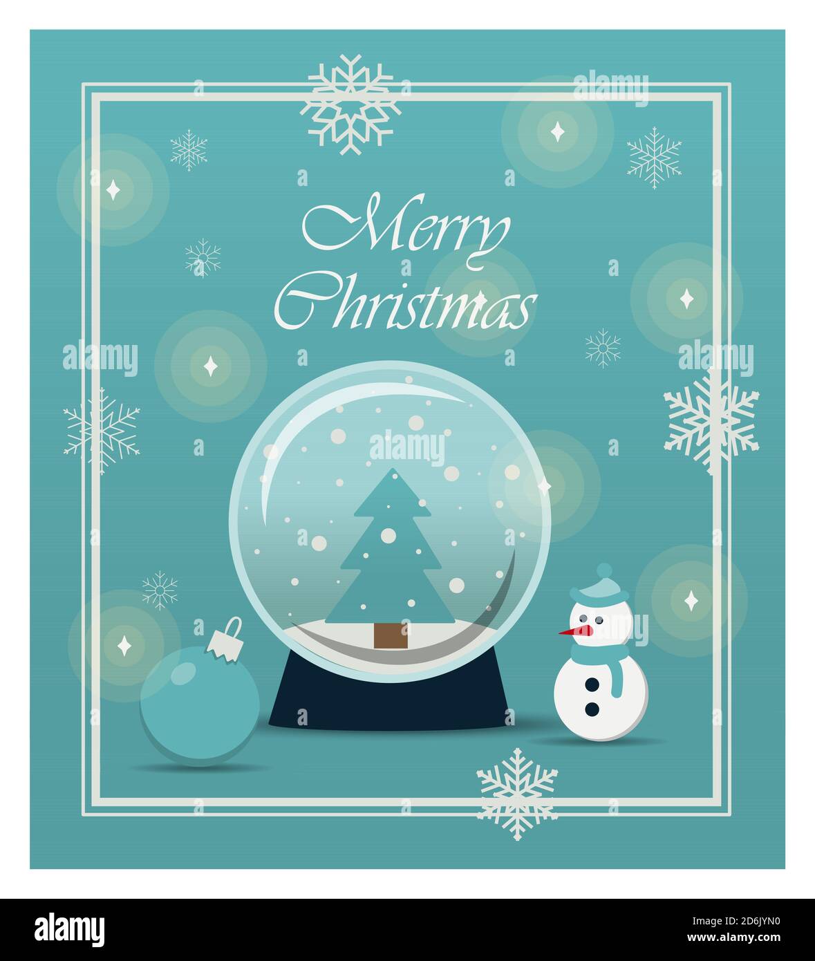 Beautiful Christmas Card With Toys And Gifts Flat Illustration For A Website Store Or App With Children S Products Bright Holiday Banner With A Snow Ball Snowman Snowflakes Christmas Balls And Bright