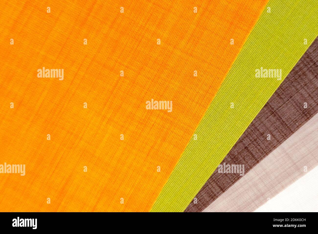 Various natural fabric samples background. Selective focus Stock Photo