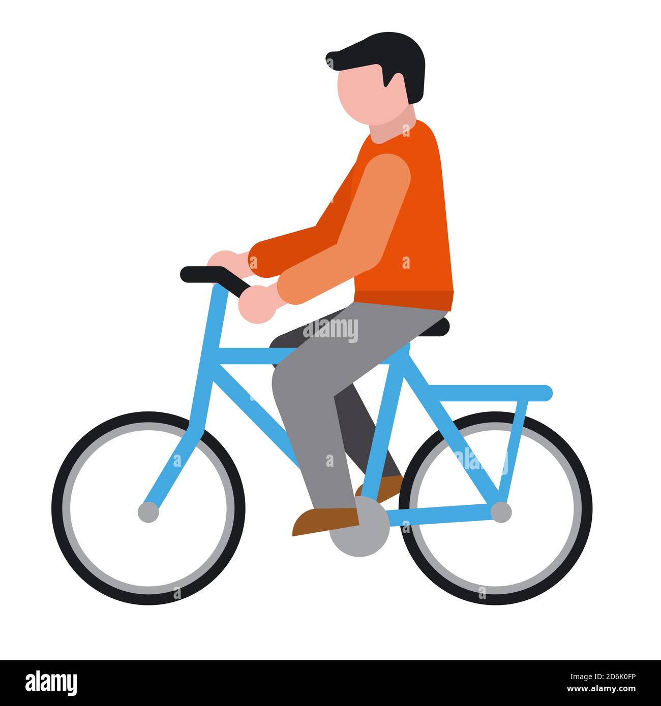 illustration of the man on the bicycle icon Stock Vector